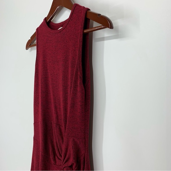 Abercrombie & Fitch Marled Maroon Soft & Stretchy Cinched Sleeveless Dress Nwt - Picture 5 of 14